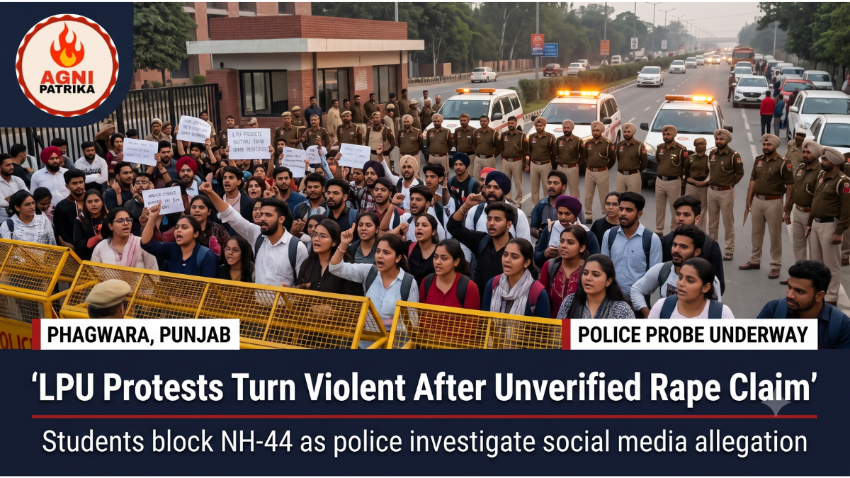 Students block NH-44 as police investigate social media allegation